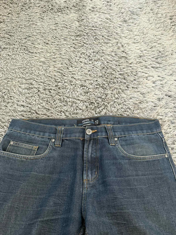 Granatowe Spodnie Jeansowe Regular Proste Vintage Oldschool