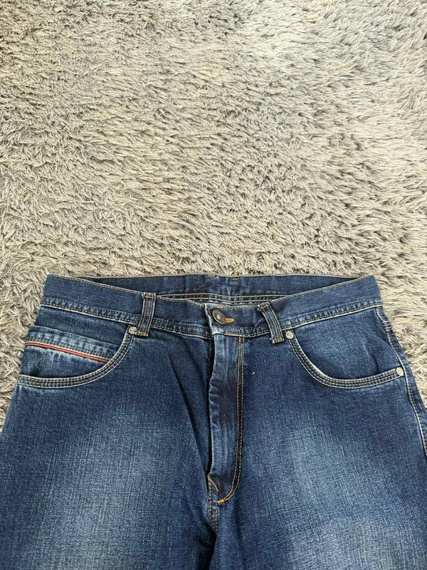 Regular Proste Granatowe Spodnie Jakościowe Dżins