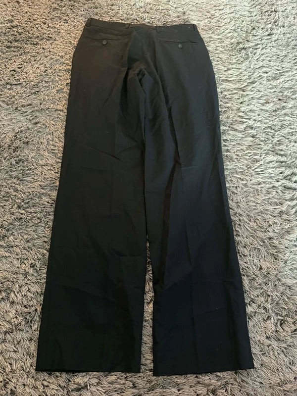 Spodnie Czarne Regular Eleganckie Wełniane Wełna 60% Jakościowe