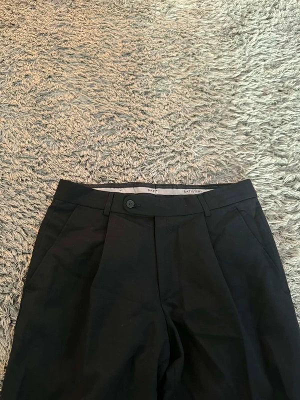 Spodnie Czarne Regular Eleganckie Wełniane Wełna 60% Jakościowe