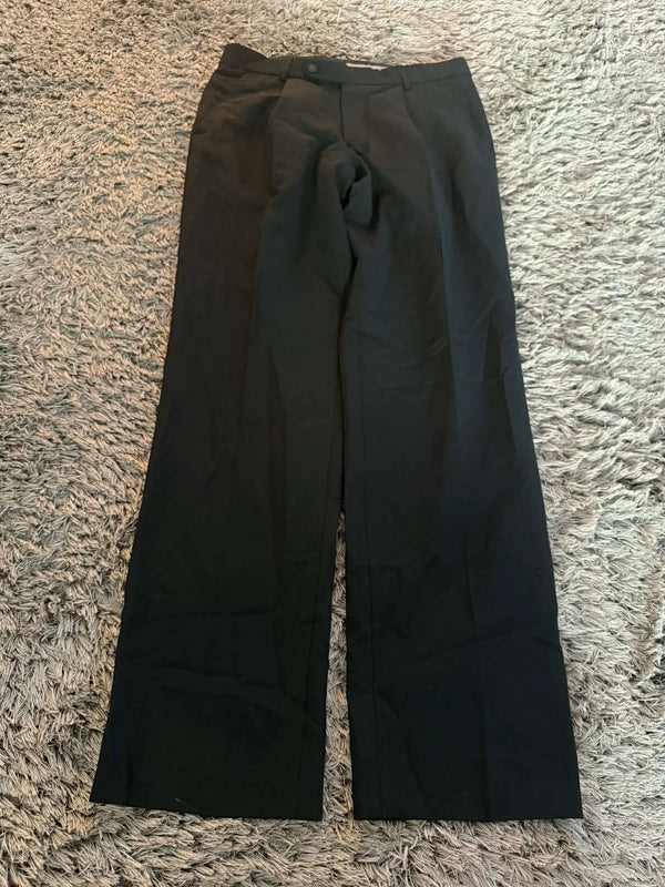 Spodnie Czarne Regular Eleganckie Wełniane Wełna 60% Jakościowe